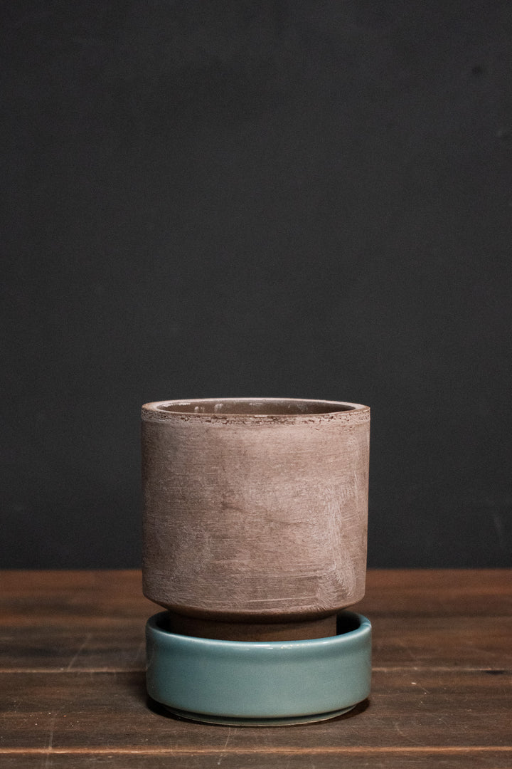 Bergs Potter Grey Hoff Pot and Saucer