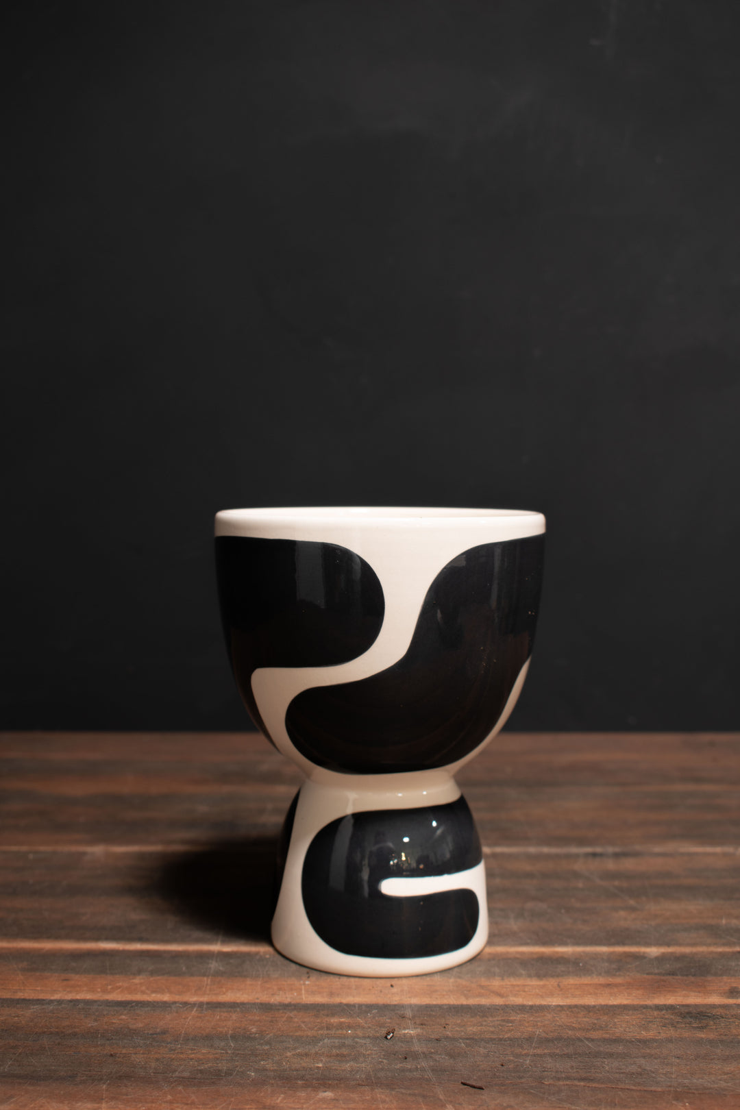 Black Gloss Color Block Planter