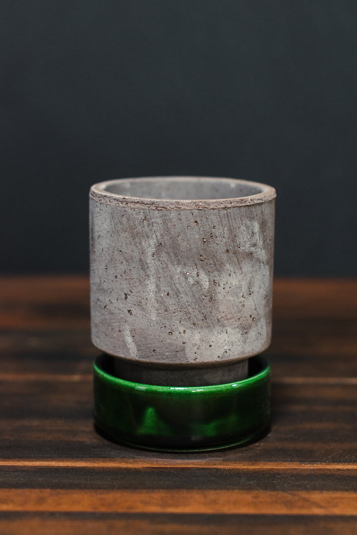Bergs Potter Grey Hoff Pot and Saucer