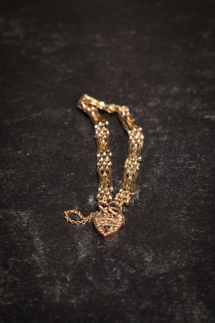 Bracelet - 10k Heart Lock Bracelet