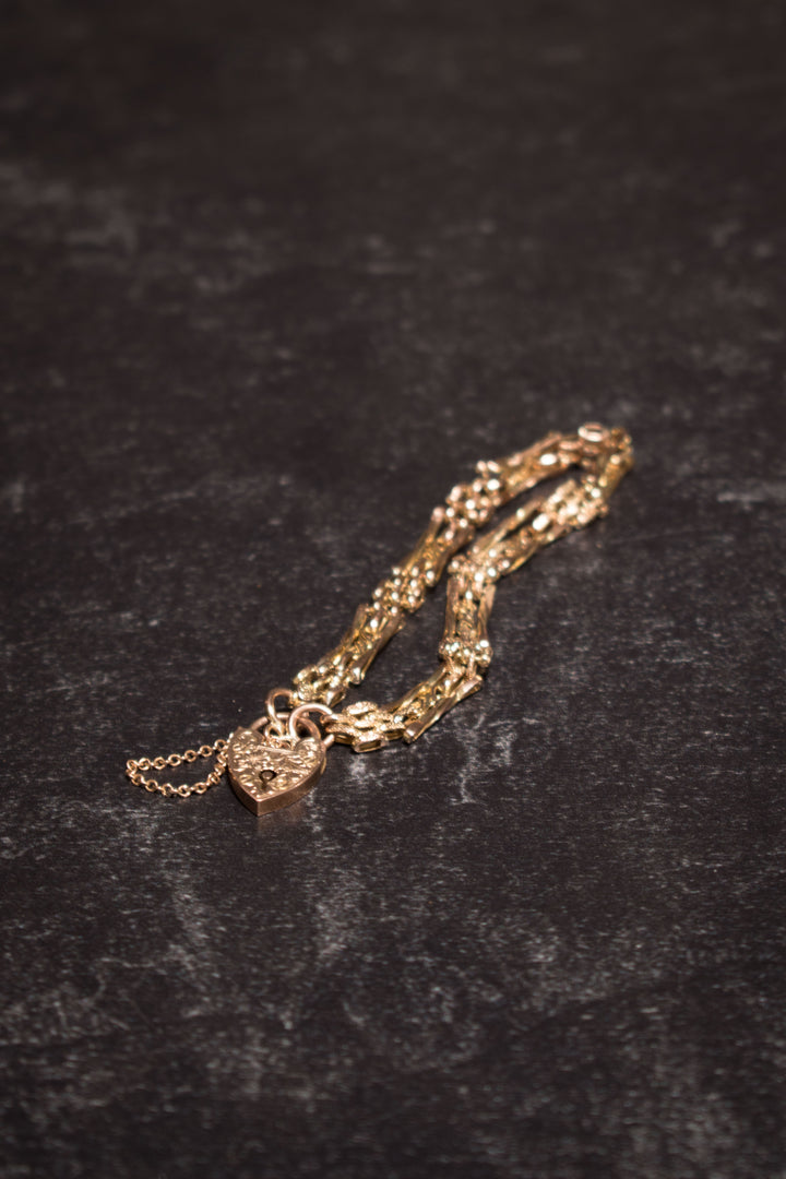 Bracelet - 10k Heart Lock Bracelet