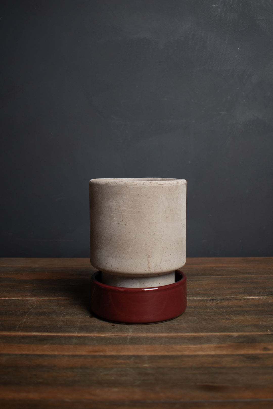 Bergs Potter Grey Hoff Pot and Saucer