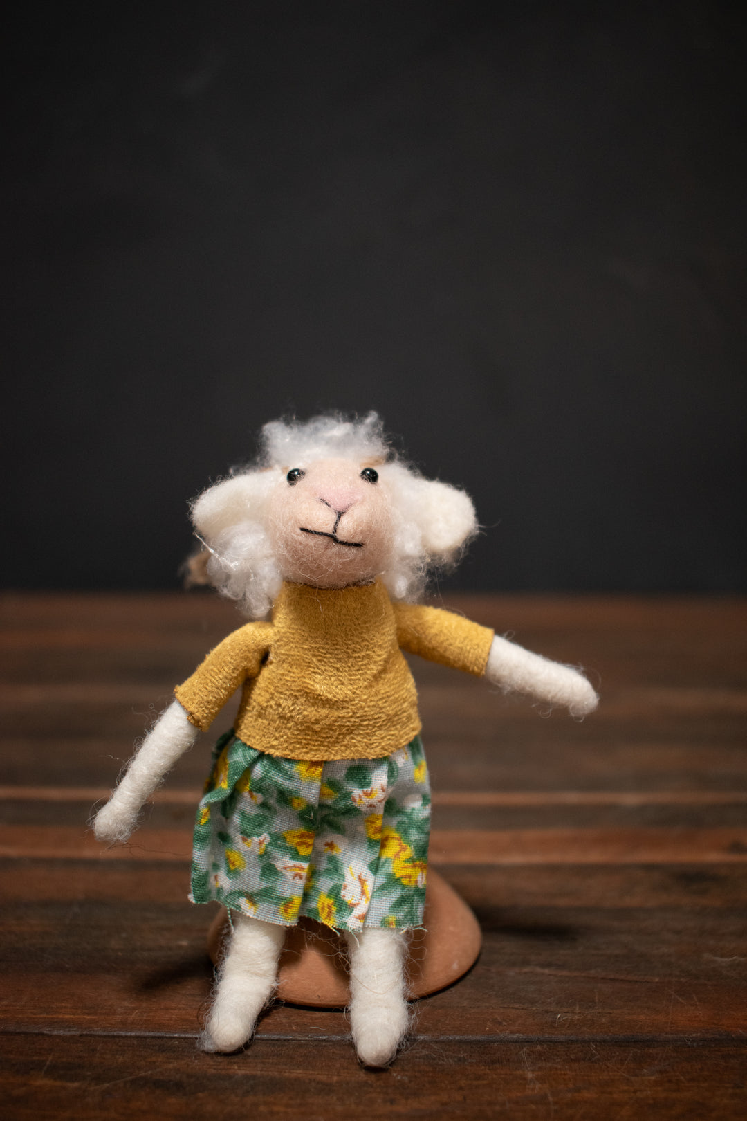 Wool Felt Lamb in Outfit Ornament