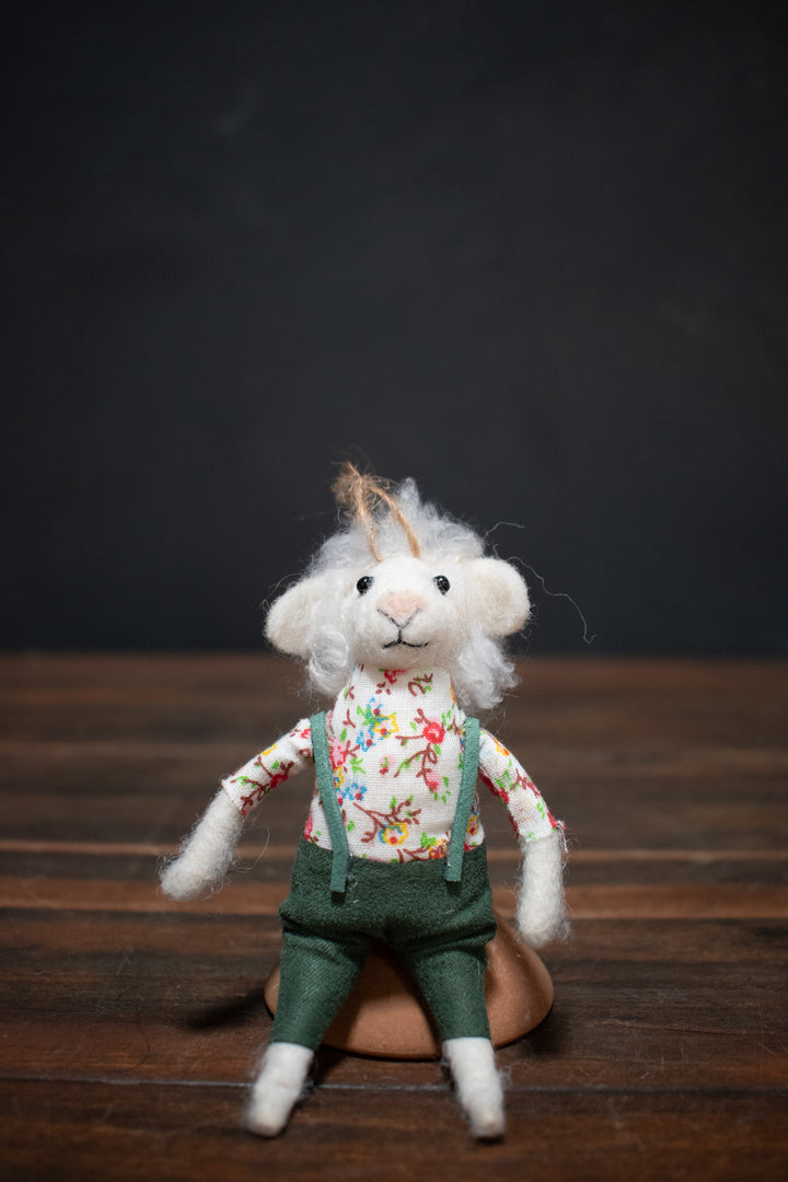 Wool Felt Lamb in Outfit Ornament