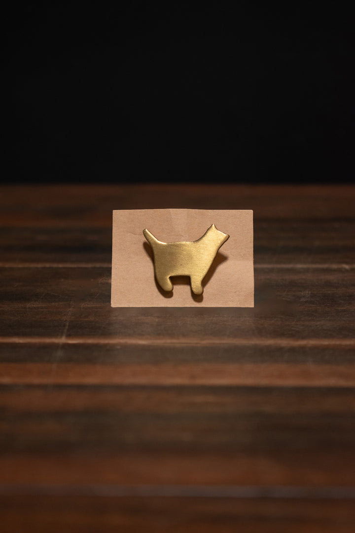 Fog Linen Brass Cat Brooch