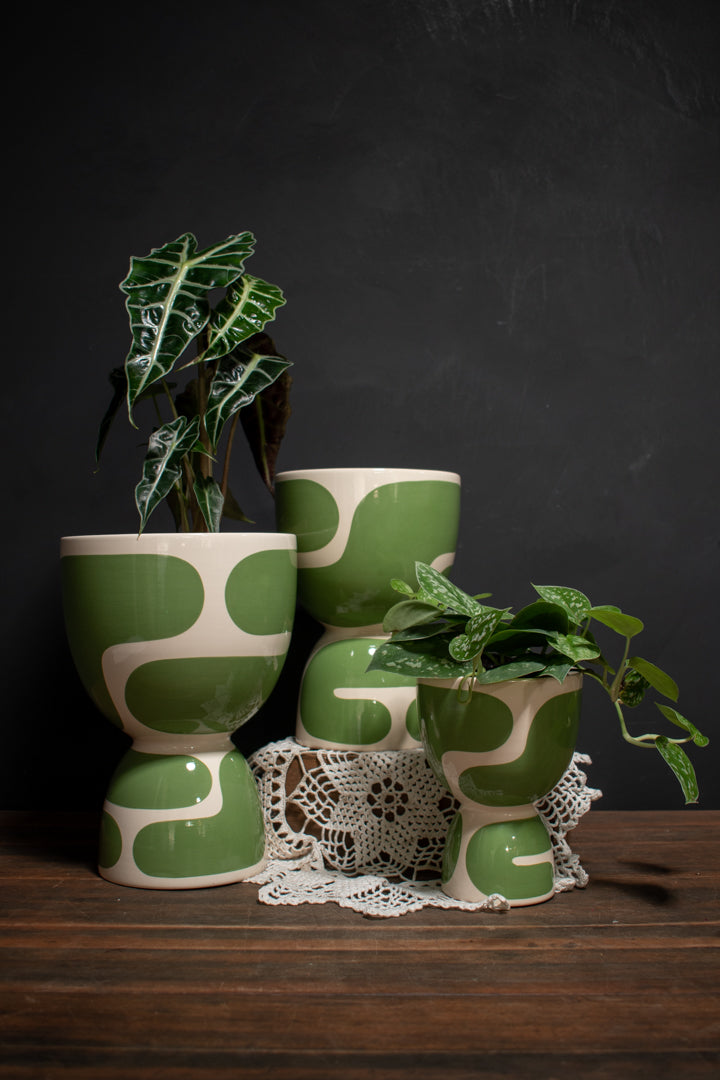 Meadow Gloss Color Block Stack Planter