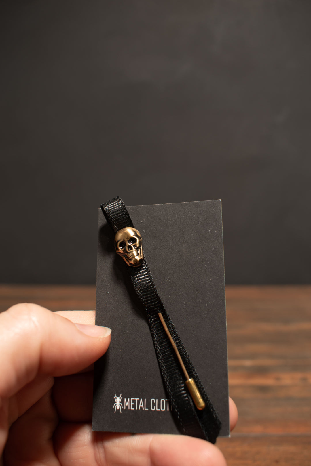Gothic Handmade Brass Skull Pin