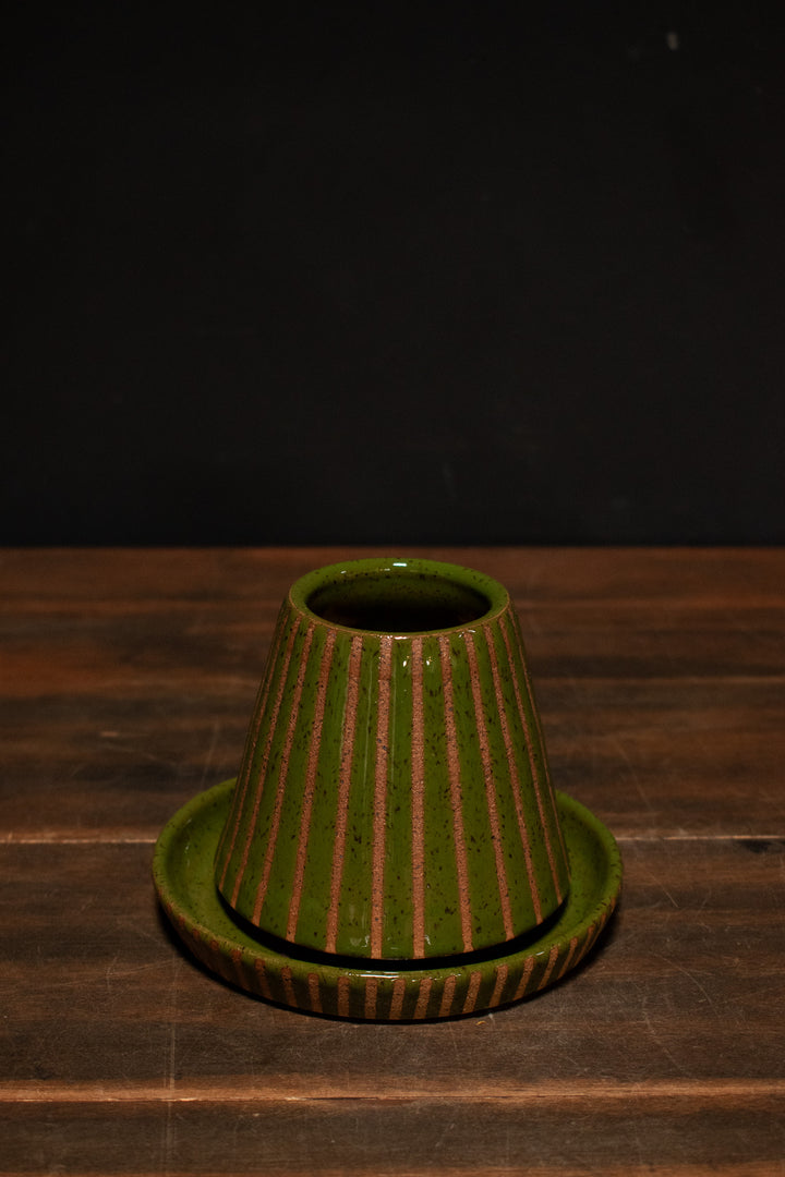 Hannah Orth Projects Volcano Striped Planter + Saucer Set