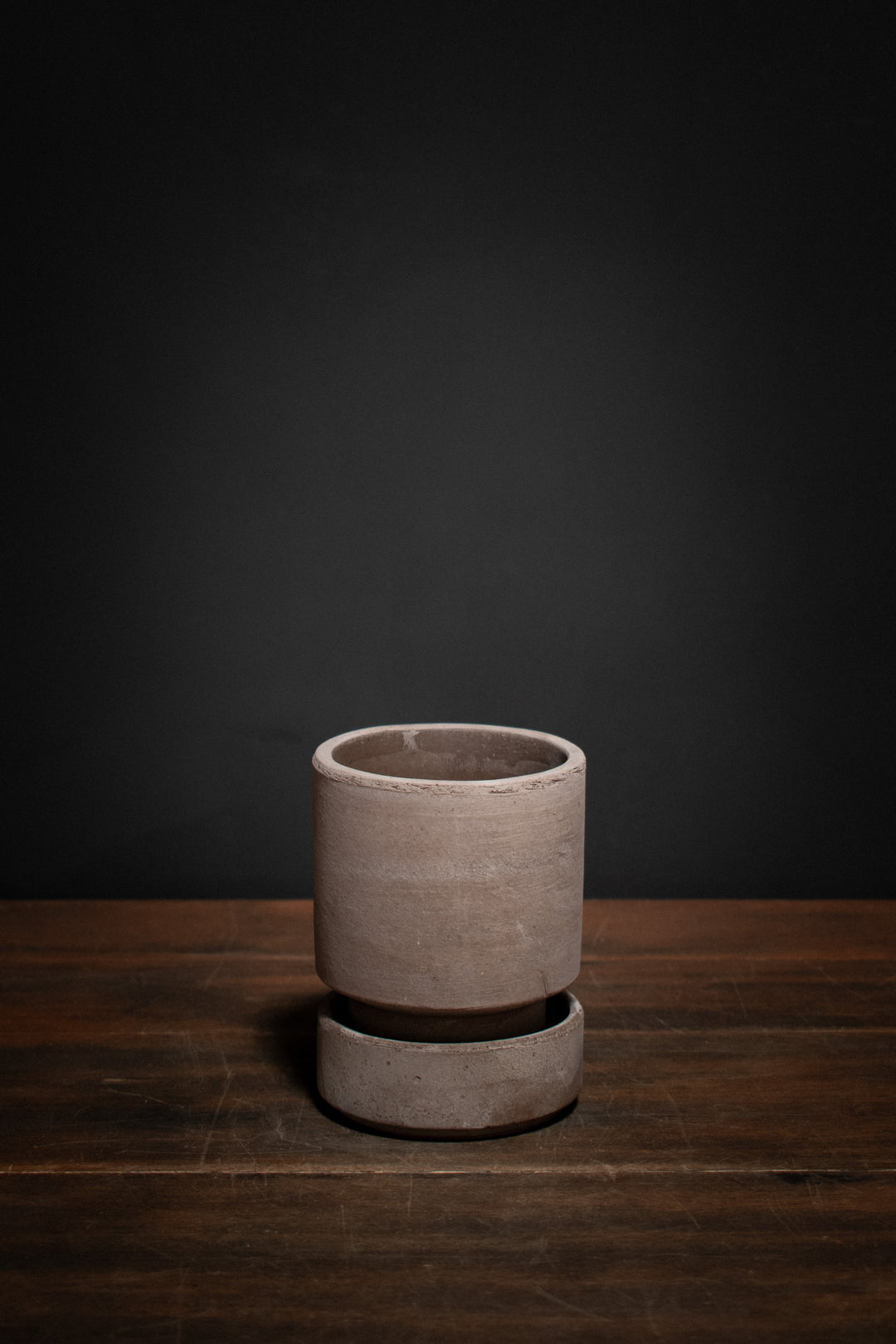 plant pot with saucer hay Bergs Hoff Pot 8cm Raw Grey