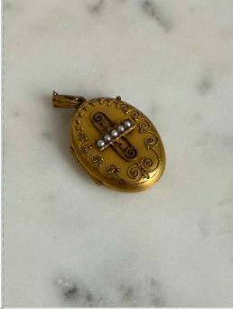 Locket - 14k Victorian Seed Pearl Locket