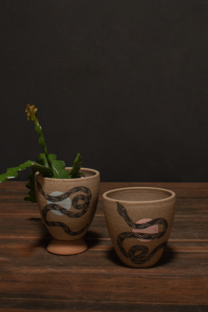 Demetria Chappo Ceramics - Snake Moon Planter