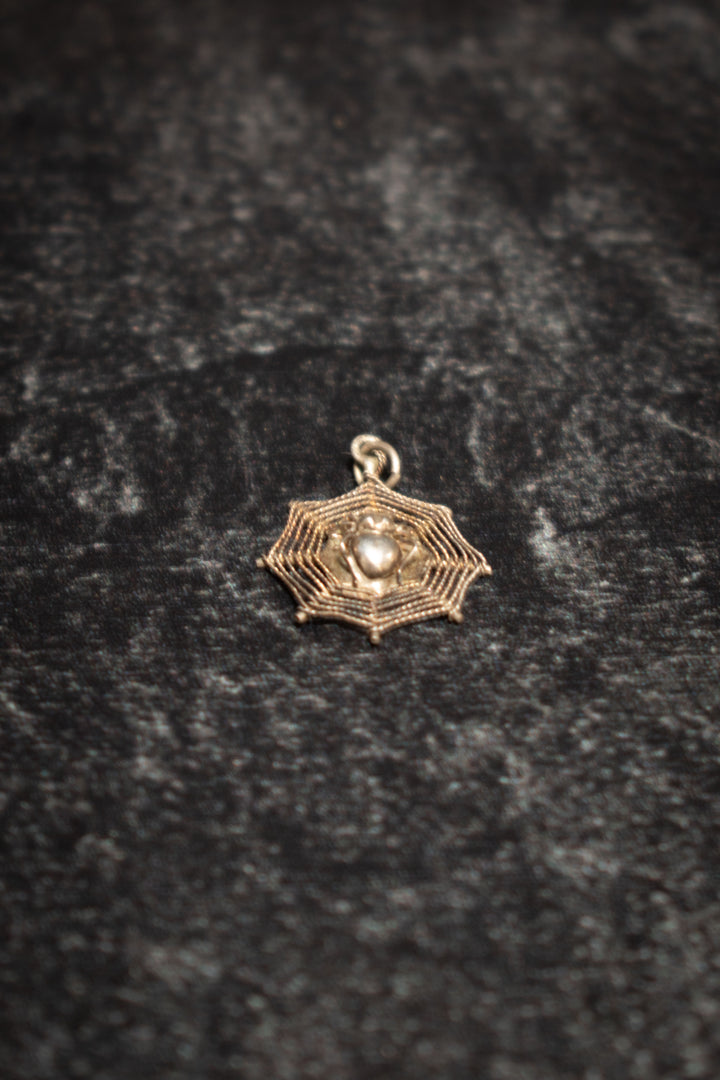 Charm - Sterling Silver Spider Web