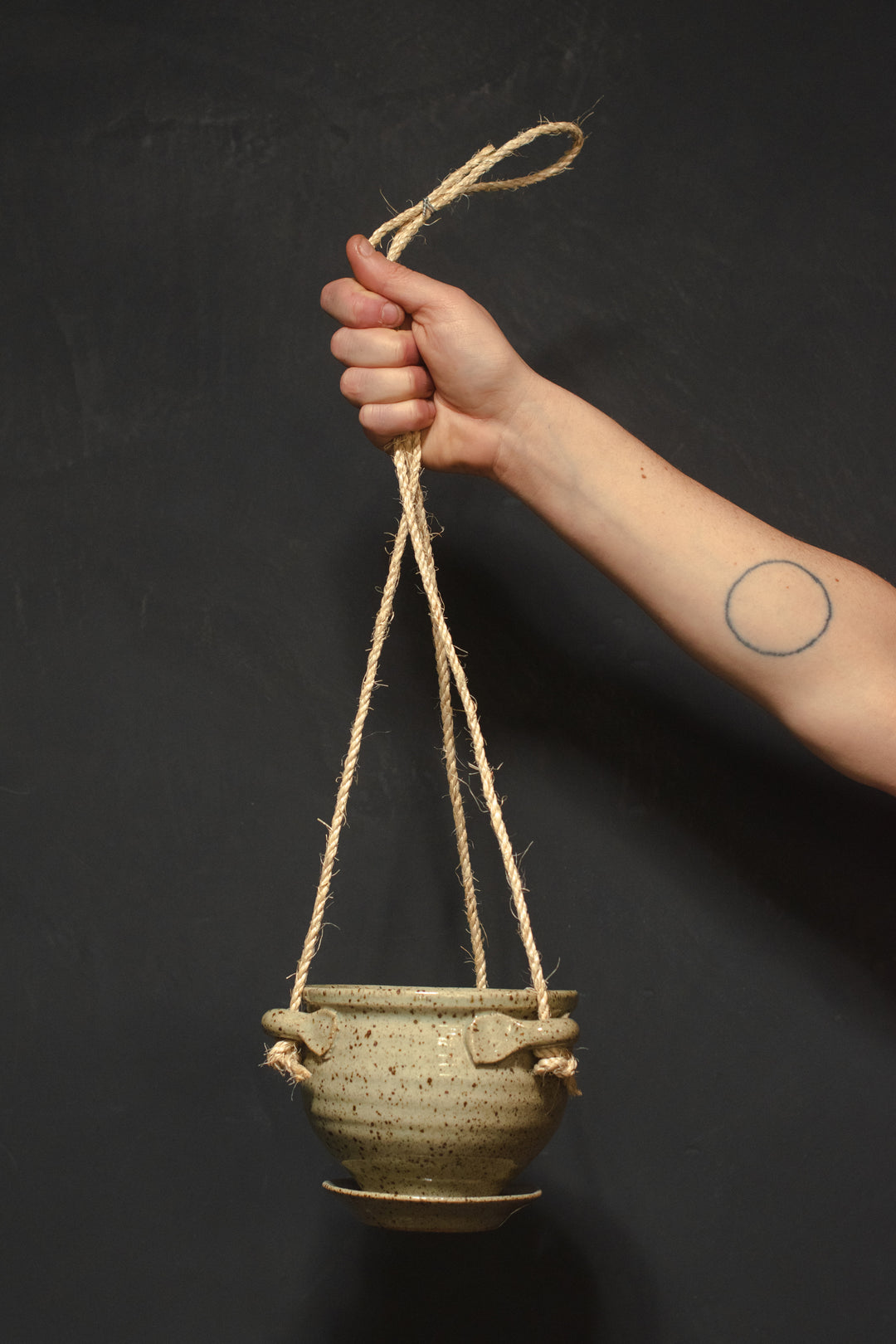 hanging planter with rope Bruning Hanging Planter 6" / Smokey Bronze