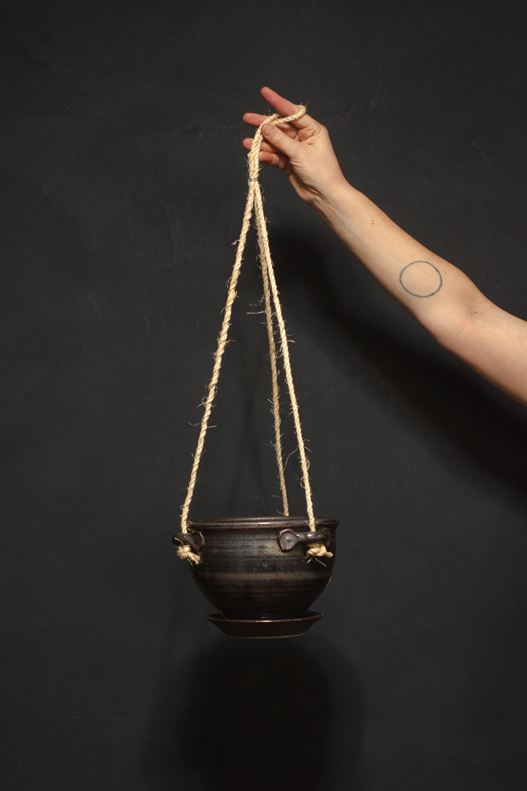 antique hanging planter Bruning Hanging Planter 6" / Smokey Bronze