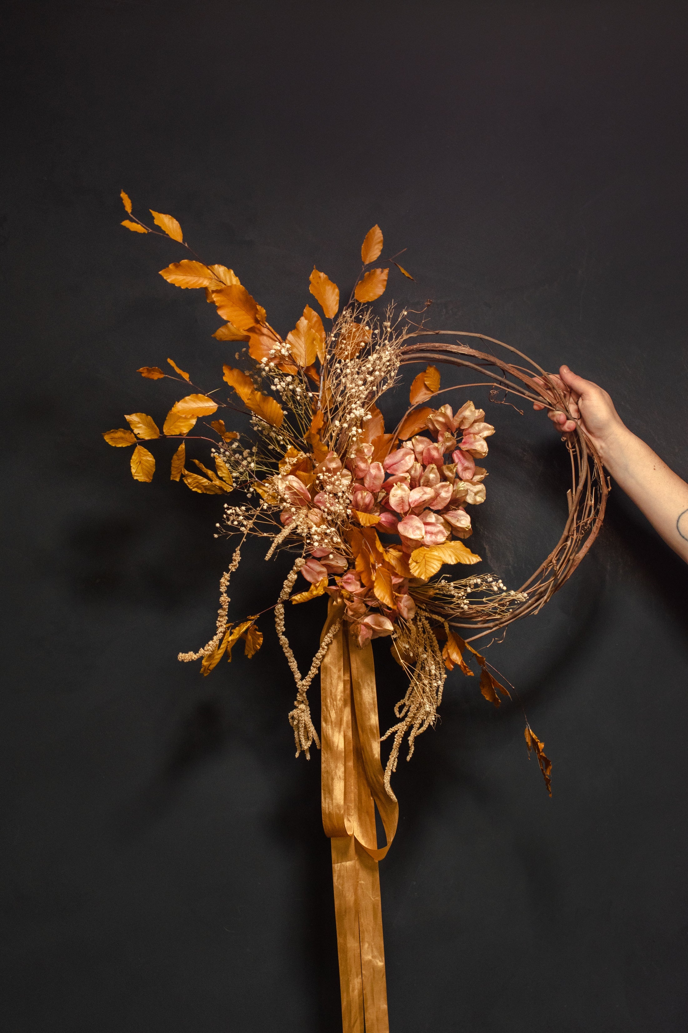 Crimson Horticultural Rarities Dried Floral Wreath